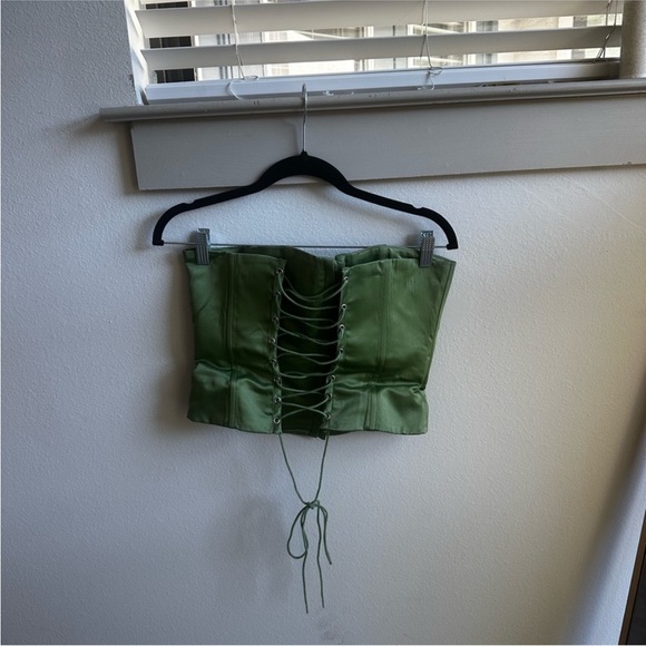 GUIZIO green corset top size M - Picture 5 of 5